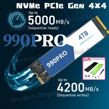 990PRO 7450MB/s M.2 SSD 1TB 2TB 4TB NVMe 2.0 PCIe 4.0x4 M2 diskas 2GB Dram talpykla Vidinis kietojo kūno diskas nešiojamam kompiuteriui PS5