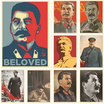 Sovietų TSRS CCCP Įžymybė Stalinas PLAKATAS Retro plakatas Pagrindinis Baras Kavinė Menas Sienų lipdukų kolekcija Paveikslėlių tapetų dekoravimas