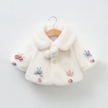 0-18M Kūdikių striukės mergaitėms Ruduo šiltas pliušinis paltas Mielas Kalėdų princesės apsiaustas Vaikų viršutiniai drabužiai Naujagimis Mergaitės drabužiai
