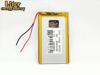 1/2/4Pcs 3.7V 5000mAh 6060100 PLIB polimero ličio jonų / ličio jonų baterija, skirta MP4 MP5 planšetinis kompiuteris E-book maitinimo blokas GPS MID PAD