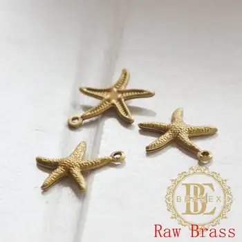 10 Gabalai Solid Brass Žavesys - Jūros žvaigždė (3755C)