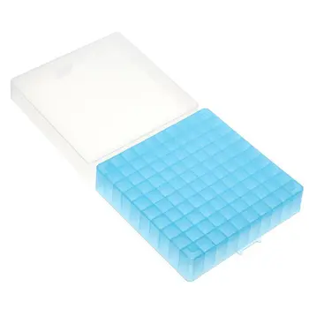 100 šulinių 100 šulinių mikrovamzdelių laikymo dėžutė Plastikinių mėlynų mikrocentrifugos vamzdelių stovas 1.8ml/2ml 140x140x50cm