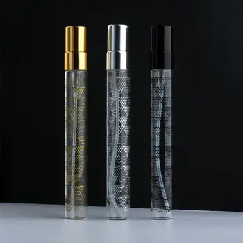 10ML Nešiojamas stiklo kvepalų buteliukas su purkštuvu Tuščias purškiamas kosmetinis skystis Mini daugkartiniai buteliukai Kelioninis parfumuotas dėklas