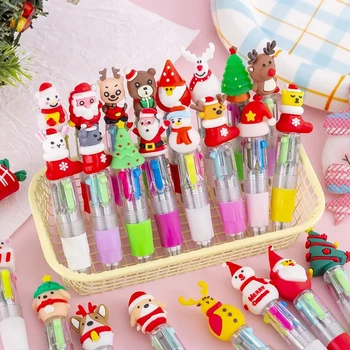 10vnt Kalėdinis įvairiaspalvis tušinukų rinkinys Kūrybinis studentų spalvų vadovas Rašiklis Studentų dovanų prizas Rašymo raštinės reikmenys