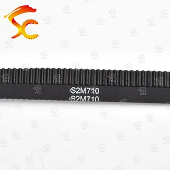 10vnt S2M-710-6/10mm diržas uždaro ciklo guma S2M-710-6/10mm paskirstymo diržas Dantys 355 Ilgis 710mm plotis 10/6mm 3D spausdintuvui