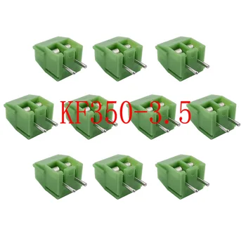 10vnt Žalia 3.5mm žingsnis 2Pin PCB sraigtinis gnybtų bloko jungtis KF350-2P 3.5mm 300V 10A Sulankstomi sraigtiniai gnybtai 24-18AWG