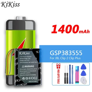 1400mAh KiKiss baterija GSP383555 skirta JBL Clip 2 Plus Clip2 Plus/2 AN/CLIP2BLKAM/CS056US/P04405201 skaitmeniniam pakeitimui Bateria