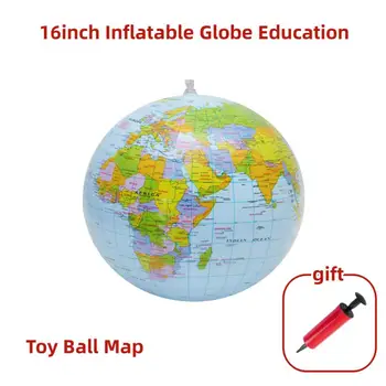 16inch Pripučiamas gaublys Švietimas Geografija Žaislinis kamuolys Žemėlapis Balionas Paplūdimys Namų aksesuarai Namų dekoras