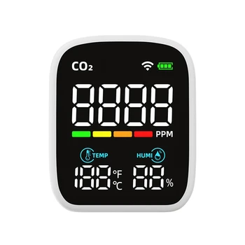 1Nustatykite anglies dioksido monitorių NDIR jutiklis Oro kokybės monitorius Anglies dioksido detektorius ABS CO2 detektorius