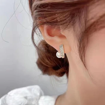 1PC Naujoji Pietų Korėjos retro mada Paprasta geometrinė netaisyklinga barokinė prabangi mergina su perlų auskaru Papuošalai Dovanos