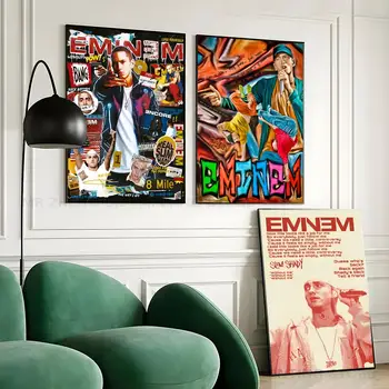 1PC Retro reperis Garsusis Amerikos plakatas Lipnus menas Vandeniui atsparus popieriaus lipdukas Kavos namų baro kambarys E-Eminem sienų dekoras