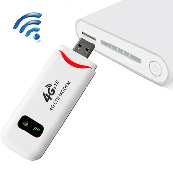 1Pcs Balta 4G LTE belaidis maršrutizatorius USB raktas 150Mbps modemas Mobilusis plačiajuostis SIM kortelė Belaidis WiFi adapteris 4G maršrutizatorius Pagrindinis biuras