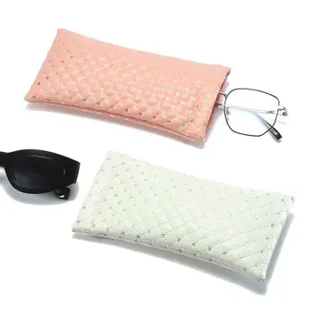 1Vnt 180*90mm Minkšti PU odiniai akiniai nuo saulės krepšys Moteriški akiniai Krepšys Akinių dėklas Skaitymo akiniai Mada Aukštos kokybės lūpų dažų maišelis