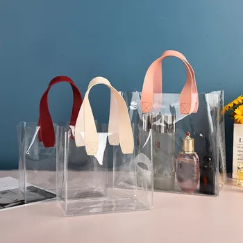 1vnt PVC kosmetikos krepšys didelės talpos dovanų krepšys skaidrus laikymo rankinė makiažo krepšys dušo krepšys vandeniui atsparus kelioninis laikymo krepšys