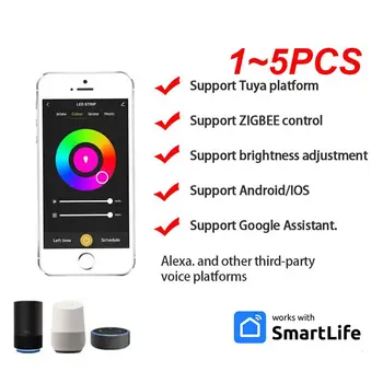 1~5PCS Homekit WIFi RGB LED juostinis valdiklis 5V-12V Siri valdymas balsu Namų automatika Išmanieji namai