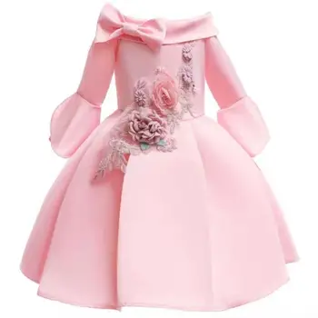 2-10 m. mergaitės vasarinės suknelės gėlė elegantiški vaikai princesės vakarėlis balta suknelė vestuvėms ir gimtadieniui kūdikio komunijos kostiumas