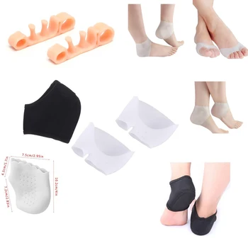 2 gabalėliai silikoninės pėdos odos priežiūros apsaugos priemonės Pėdų priežiūros kojinės Drėkinamasis gelinis kulnas Plonas keliaraištis Skylė Įtrūkimas Pėdų priežiūros įrankis