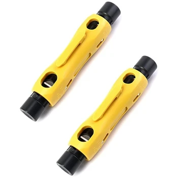 2-Pack Yellow Double-End Coax Strippers Coax Stripper Wire Cutter Coax nuėmiklis RG7/11 ir RG59/6/6Q
