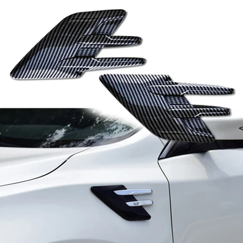 2 vnt Automobilio pusės netikras ventiliacijos lipdukas Shark Gill Side Fender Air Outlet Vent Cove for Audi A4 A3 A6 A5 Q5 Q7 Q3 A1 TT RS3 RS4 S1 S5