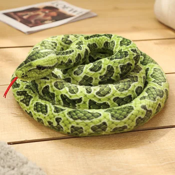 200cm Imituoti gyvatės pliušiniai žaislai Tikroviškas Viper Cobra lėlė Minkštas įdarytas gyvūnas Gyvatė Pagrindinis Dekoras Berniukas Vaikų gimtadienio dovana