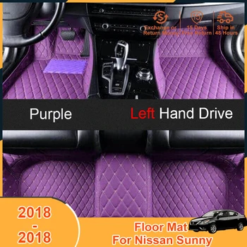 2018-2018 Grindų kilimėliai Pėdų pagalvėlės kilimai Nissan Sunny 2018 priedai Odinis dangtelis Neslidus įbrėžimas Kairės rankos pavara