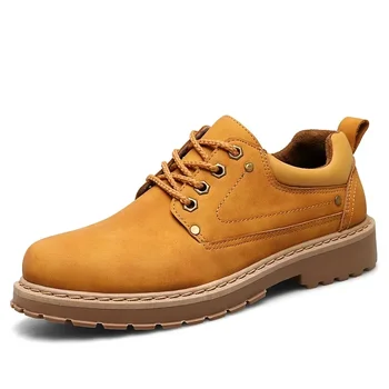 2023 Mada Britų vyriški batai Rudens/žiemos darbas Dėvėkite kasdienius trumpus apvalius kojų batus vyrams