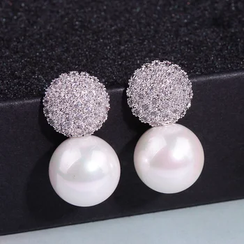2023 Mados vestuvės perlų papuošalų aksesuarai Vakarėlio perlų auskarai Elegantiški kristalų smeigės auskarai moterims Moteriškos dovanos E1713