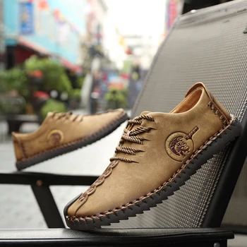 2023 Rankų darbo odiniai vyriški laisvalaikio batai Aukštos kokybės patogūs lauko vaikščiojimo batai Vyriški loaferiai Suvarstomi mokasinai Vairavimo batai