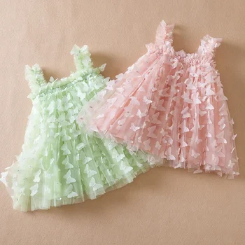 2024 Nauja vasarinė suknelė mažyliams Mergaitės Blizgučiai Vestidos 1-5 m. vaikų gimtadienio vakarėlio princesės rinkinys Kūdikių saldūs drabužiai