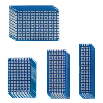 20PCS/Lot Dvipusis PCB rinkinys Plokštės duonos lenta 2x8 3x7 4x6 5x7cm Universalus PCB eksperimentas Mėlynas prototipas Grandinės plokštės Pasidaryk pats