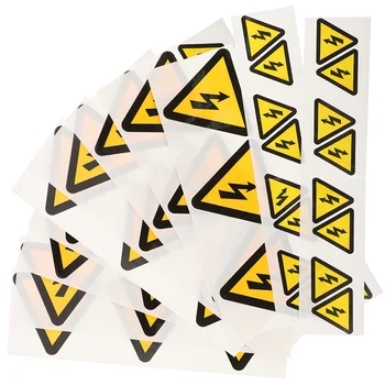 24 vnt Įspėjamieji lipdukai Geltonas saugus atsargumas Aukštos įtampos etiketės Skydas Maži elektros ženklai