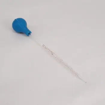 2ml stiklinė graduota pipetė su guminės lemputės laboratorijos chemijos lašintuvo dozavimu