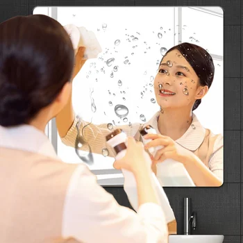 2mm Sutirštintas veidrodis Lipnios ne stiklo veidrodžio plytelės Vonios veidrodžio lipdukai Lipdukai namų kambariui Miegamasis 3D sienų dekoras