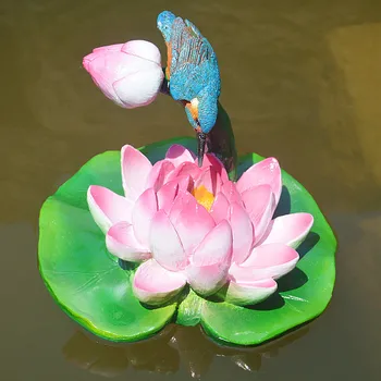2pc Tarpvalstybinis tiekimas Lotoso lotoso papuošalai Plūduriuojantis vanduo Miegantis lotoso derva Amatai Žuvų tvenkinys Žuvų rezervuaro dekoracijos Vanduo S