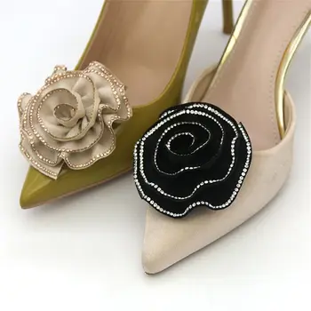 2PCS Rhinestones Batų spaustukai Rankinis audinys Menas Gėlių batų žavesys Sagtis Nuotakos batų dekoravimas Aukštakulniai