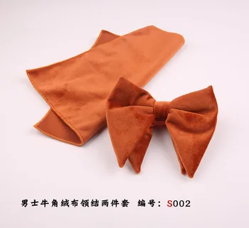 2vnt 23CM nosinė Kišeninė Kvadratas 12*11.5cm Lint Solid Cowhorn Bowtie Necktie for Man Woman Wedding Casual Accessories