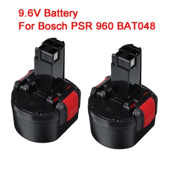 2vnt 9.6V 2.0Ah 2000mAh Ni-CD įkraunamas akumuliatorius Elektriniai įrankiai Baterija Bosch PSR 960 BAT048 BH984 BAT119 BAT100 L50