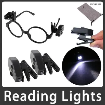 2vnt./lotas Lankstus knygų skaitymo žibintas Lempos naktinė lemputė akiniams ir įrankiams Universalus nešiojamas mini LED akinių spaustukas ant knygos