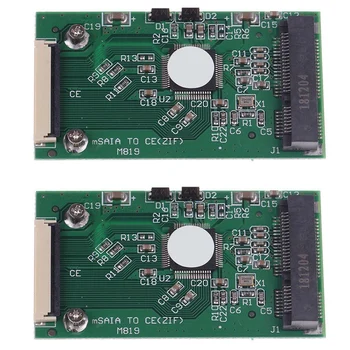 2X Mini Msata Pci-E 1,8 colio SSD iki 40 kontaktų Zif Ce kabelio adapterio keitiklio kortelė