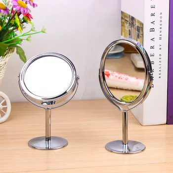 3 colių padidinamasis makiažo veidrodis 360 besisukantis profesionalus stalinis kosmetinis metalinis veidrodis dvipusis didintuvas