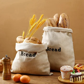 3 gabaliniai duonos maišeliai Užvalkalai Daugkartinio naudojimo sutraukiamas duonos maišelis Lininiai nebalinti kepalai Pyragaičiai Maišeliai Rankų darbo maisto saugykla