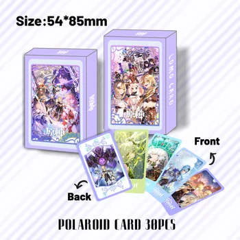 30PCS/Set Anime Genshin Impact Lomo kortelės Aukštos kokybės HD spausdintos fotokortelės Gerbėjų kolekcija Fotokortelių dovana