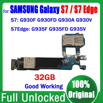 32GB Pagrindinė plokštė, skirta Samsung Galaxy S7 G930F G930FD G930V G935F G935FD pagrindinei plokštei Originali atrakinta loginė plokštė 100% išbandyta plokštė