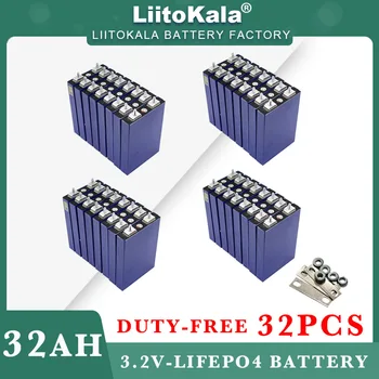 32x LiitoKala 3.2V 32AH 5C LiFePo4 baterija Ličio 