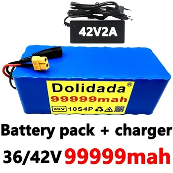36V baterija 10S4P 36V 99.999Ah baterija 1000W didelės galios baterija 99999mAh 