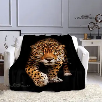 3D Leopardas Spausdinimo antklodė Vaikiška šilta antklodė Pikniko antklodė Namų kelionių antklodė Lovos pamušalai gimtadienio dovana