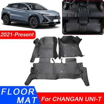 3D Visiškai erdviniai automobilių grindų kilimėliai Apsauginis įdėklas Pėdų pagalvėlės Kilimas PU odiniai vandeniui atsparūs priedai, skirti CHANGAN UNI-T 2021-2025