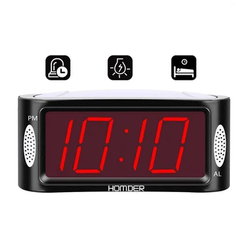 4.9 colių skaitmeninis žadintuvas su LED naktinės šviesos laikrodžio stalu Elektroniniai darbalaukio laikrodžiai Snausti miegamojo naktiniam dekorui