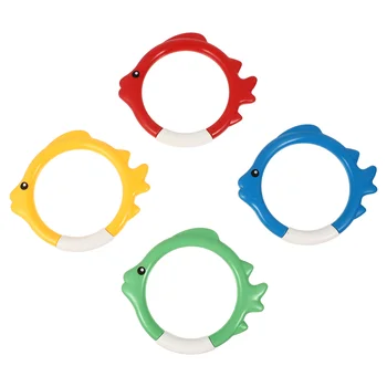 4 dalių spalvingas nardymo žiedas lauko žaislas povandeniniai vasaros žaislai Smagus plastikas Vaikų plaukimas