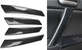 4Pcs Carbon Fiber ABS Car Door Interior Handle Bar Panel Cover Apdailos lipdukas tinka Mazda 3 (2011-2015)